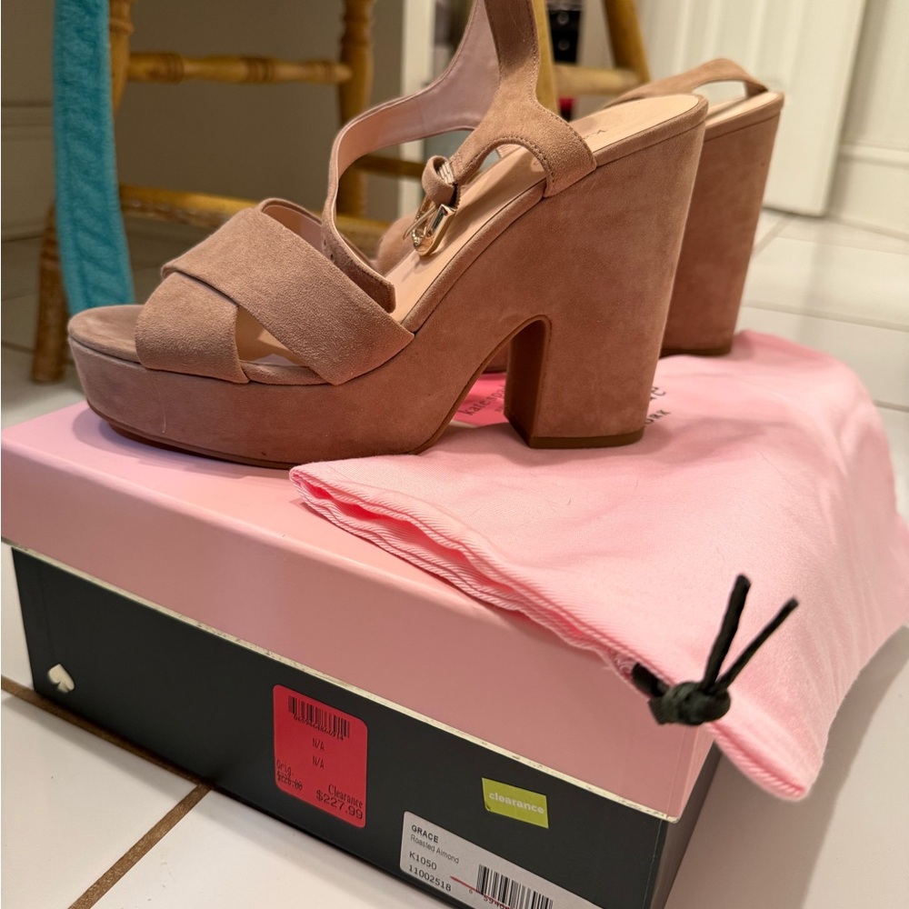 Kate Spade Grace heels, roasted almond, size 8.5